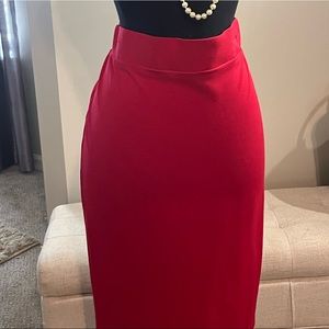 Red pencil skirt